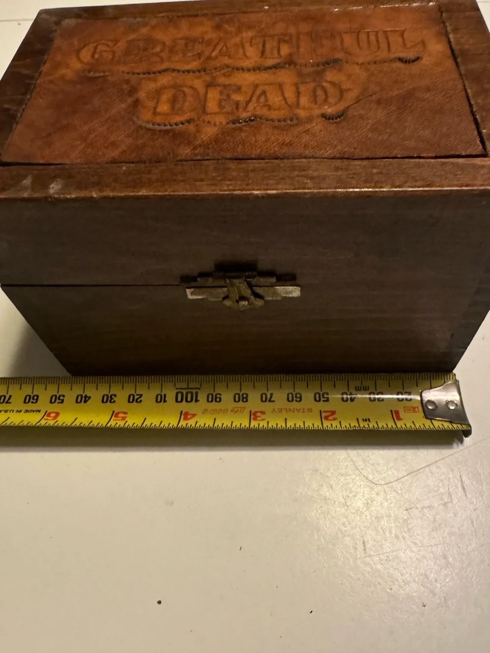 “Greatful” Grateful Dead Rock Band Vintage Hand Made Wooden Trinket Box